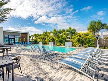 Resort-inspired pool and sun terrace